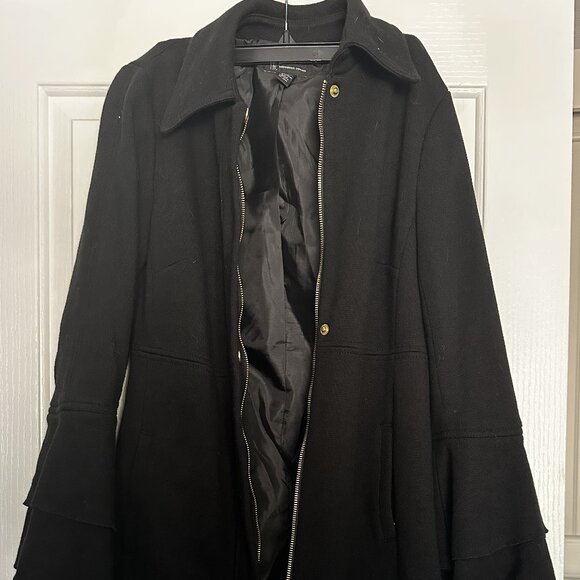 INC International Concepts Women's Black Faux Sherpa Traveller Vest